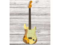 <b>Fender Custom Shop Limited Edition '59 Strat</b> - Super Heavy Relic - Aged Vintage White Over Chocolate 3-Color Sunburst